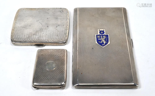 Naval interest: silver cigarette case, with another