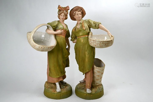 Pair of Royal Dux figures