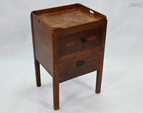 A 19th century mahogany tray top commode