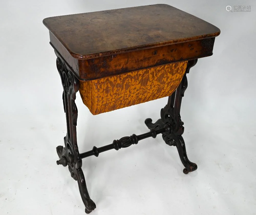 A Victorian burr walnut table