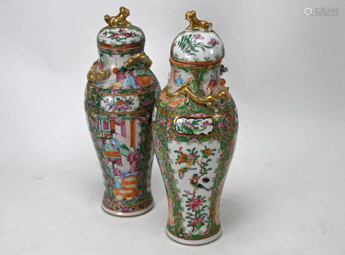 A pair of 19th century Chinese Canton famille rose