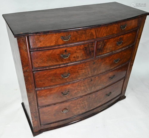 A Victorian figured mahogany bowfront chest