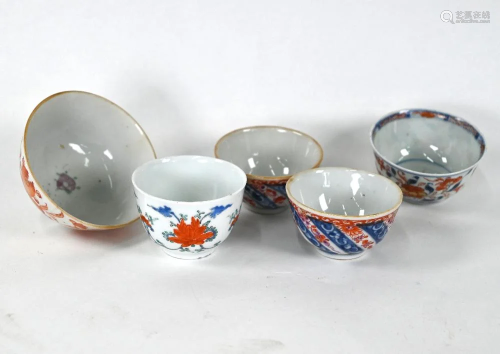 Five 18th and 19th century Chinese bowls, Qing dynasty