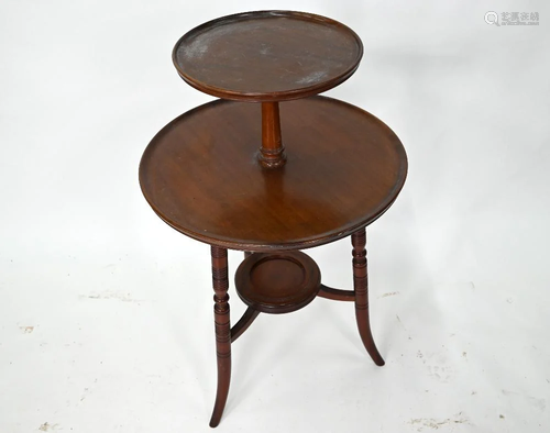 A Victorian two tier circular dumb waiter