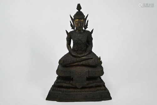 A 19th century Thai Rattanakosin period bronze buddha