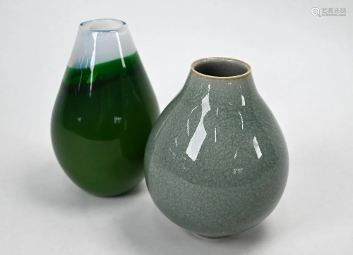 A studio stoneware bulbous vase