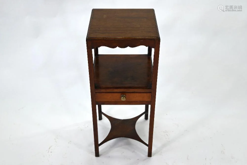 A George III mahogany two tier night stand to/with