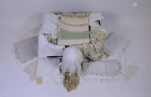 Large quantity of table linens and bedding