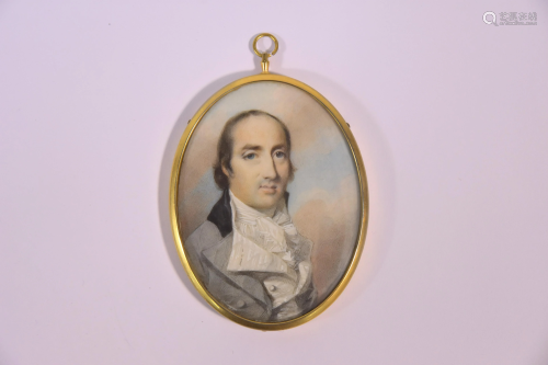 A George III oval portrait miniature in the manner of
