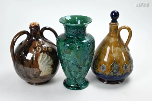 Three Royal Doulton stoneware vases