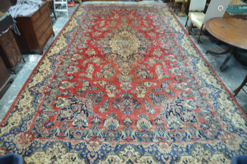 A very large Persian Tabriz/Saruk carpet, last quarter