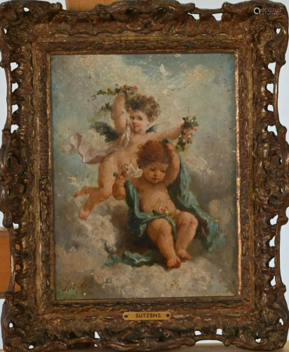 Charles A H Lutyens (1829-1915) - Two cherubs