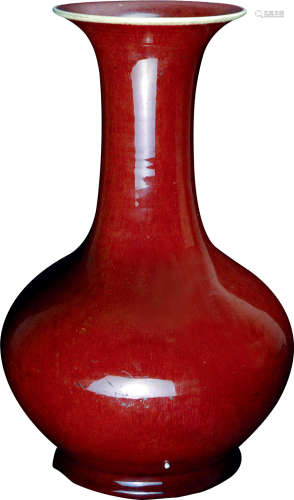 清乾隆  红釉赏瓶