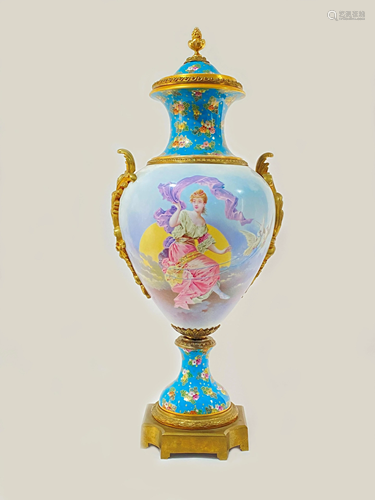 Antique sevres of the 19th century with champleve