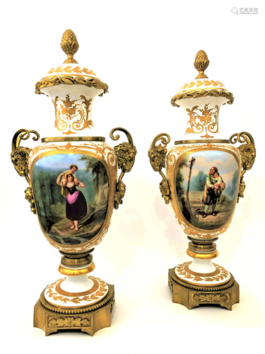 Pair of French sevres of the 19th century