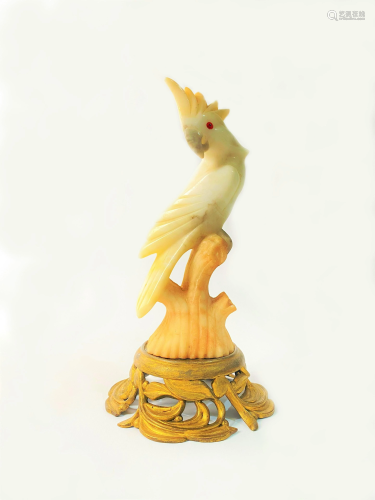 Hand Painted Alabaster Bird Figure