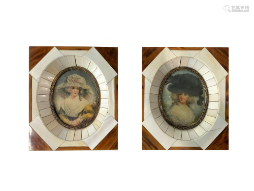 Two Antique Hand Painted Plaques