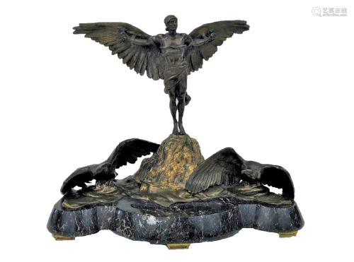 George Colin French Bronze inkwel XIX Century