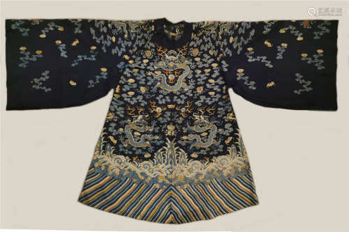 A CHINESE HAND EMBROIDERY EMPERIAL STYLE ROBE