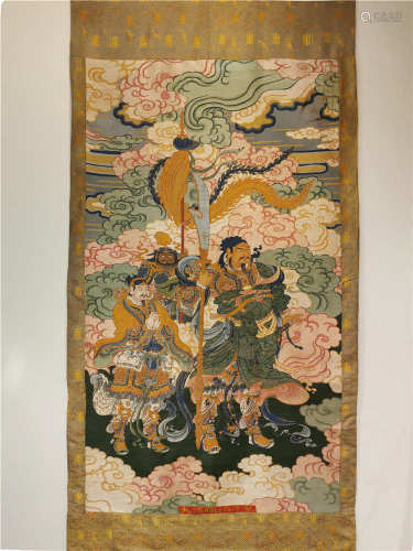 A CHINESE HAND EMBROIDERY HANGING ITEM