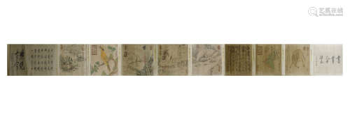A CHINESE HORIZONTAL PAINTING SCROLL
