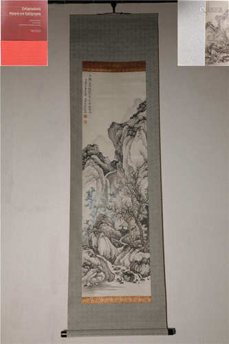 A CHINESE VERTICAL LANDSCAPE PAINTING SCROLL