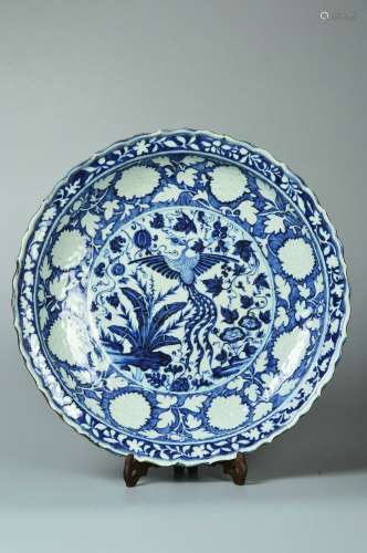 chinese blue and white porcelain large dish