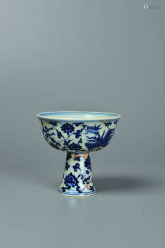 chinese blue and white porcelain goblet