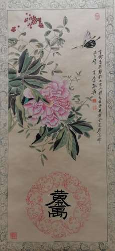chinese Zhang Daqian's flower painting