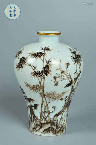 chinese porcelain bamboo pattern meiping