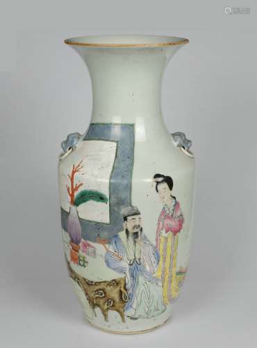 chinese famille rose porcelain figure pattern vase