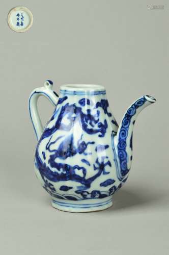 chinese blue and white porcelain dragon pattern pot