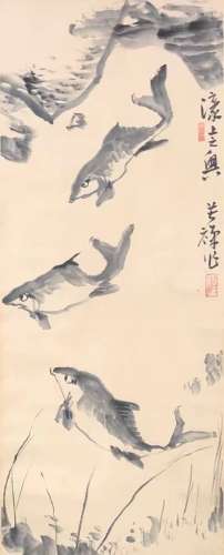 chinese li kuchan's fish painting