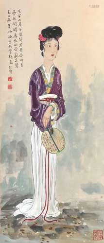 chinese xu beihong's lady painting