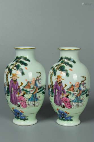 chinese famille rose porcelain  vases