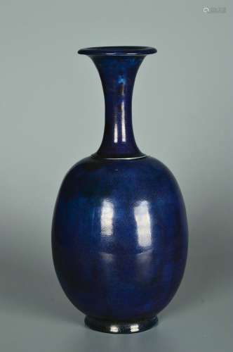 chinese gongxian blue glazed vase