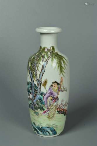 chinese famille rose porcelain figure pattern vase