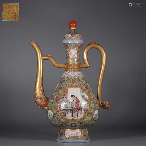 chinese famille rose porcelain ewer