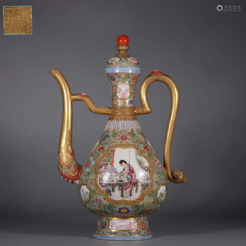 chinese famille rose porcelain ewer