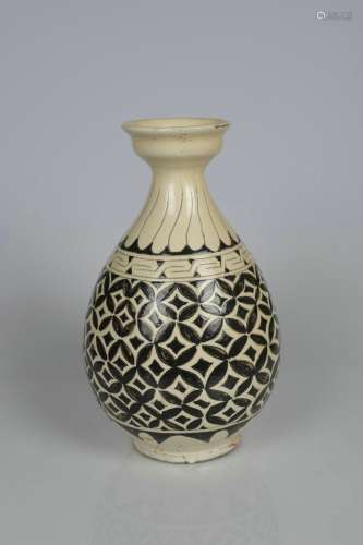 chinese cizhou kiln porcelain pear shape vase