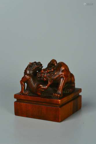 chinese carved wood seal