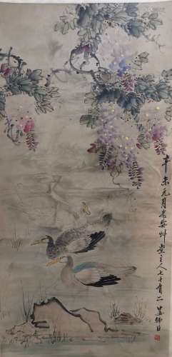 chinese Lou Shibai's flower painting