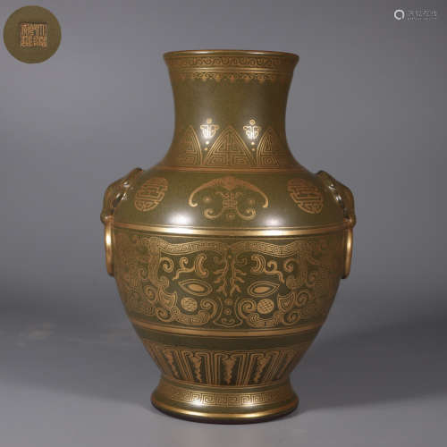 chinese brown glazed porcelain pot