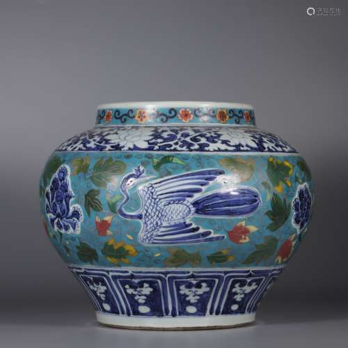 chinese blue and white famille rose porcelain pot