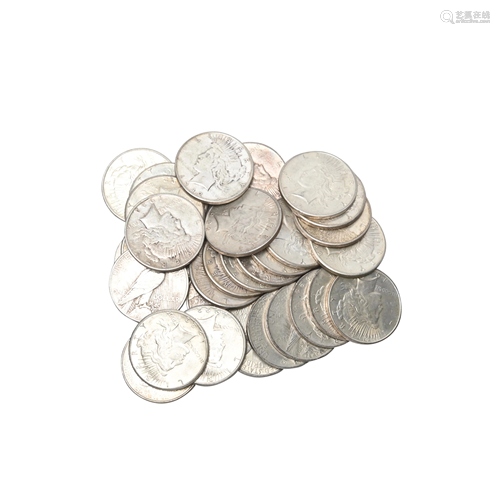 US Lot of (40) Peace Dollars