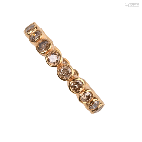 Diamond, 18k Yellow Gold Eternity Band.