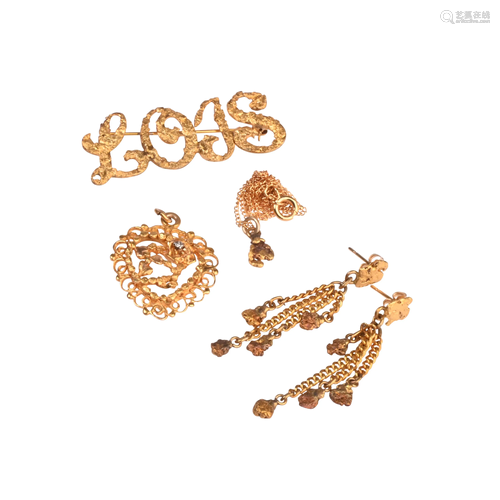 Diamond, 14k Yellow Gold, Gold-Filled Jewelry Suite.