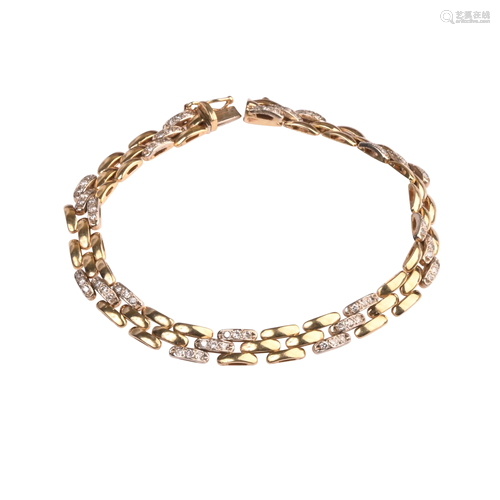 Diamond, 14k Gold Bracelet.