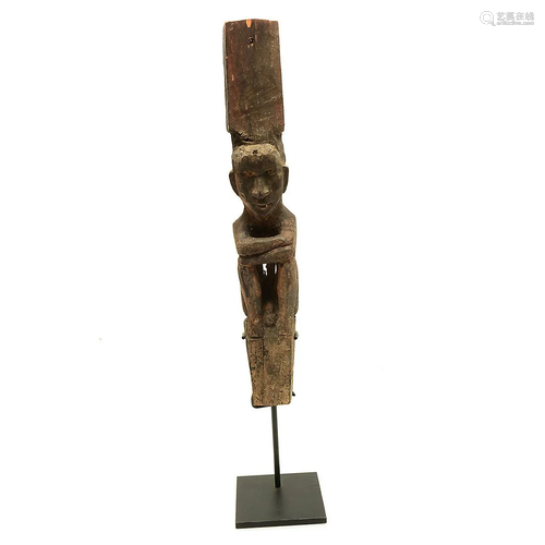 19th Century Ifugao Tribal Used Seated Bulul Statue.