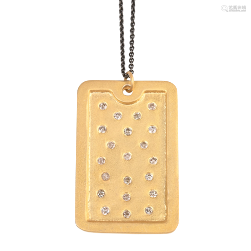 Diamond, Vermeil Pendent Necklace.